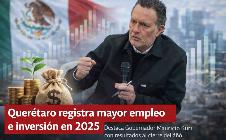Querétaro registra mayor generación de empleo e inversión al cierre de 2025