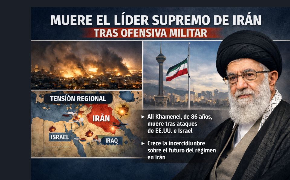 Reportan muerte del líder supremo de Irán tras ofensiva militar conjunta