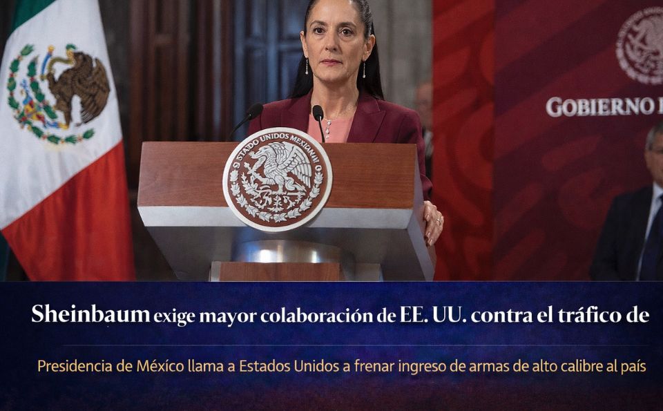 Sheinbaum exige mayor colaboración de EE. UU. contra el tráfico de armas