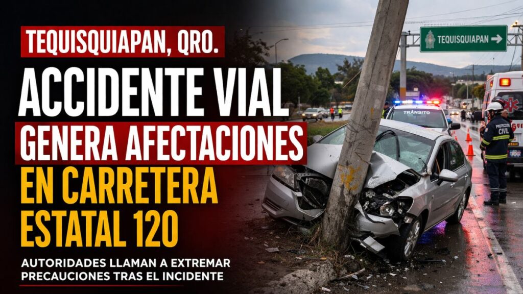Accidente vial genera afectaciones en carretera de Tequisquiapan