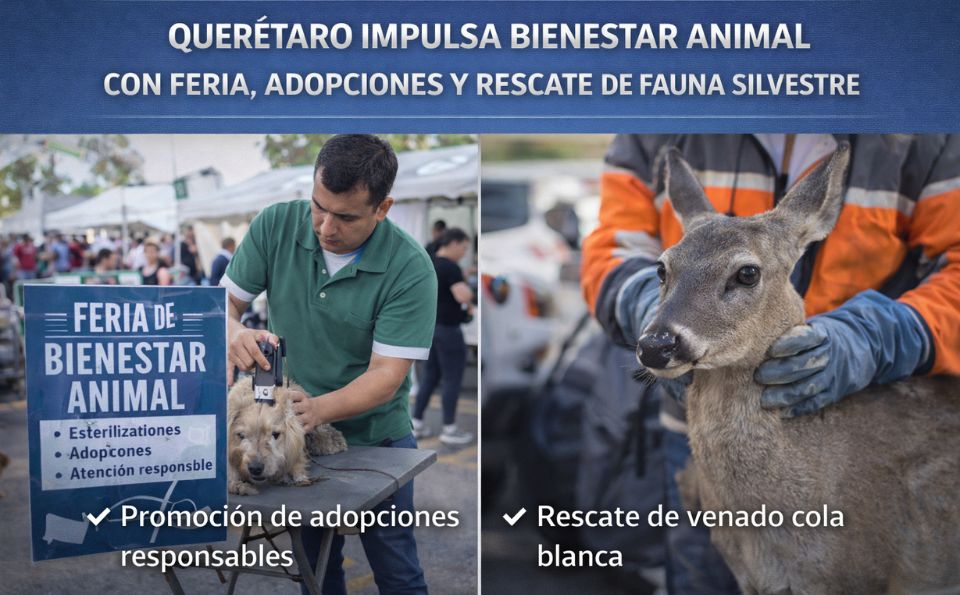 Querétaro impulsa bienestar animal con feria, adopciones y rescate de fauna silvestre