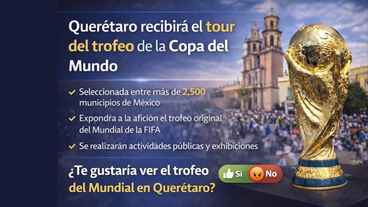 Querétaro será una de las sedes del tour del trofeo de la Copa del Mundo