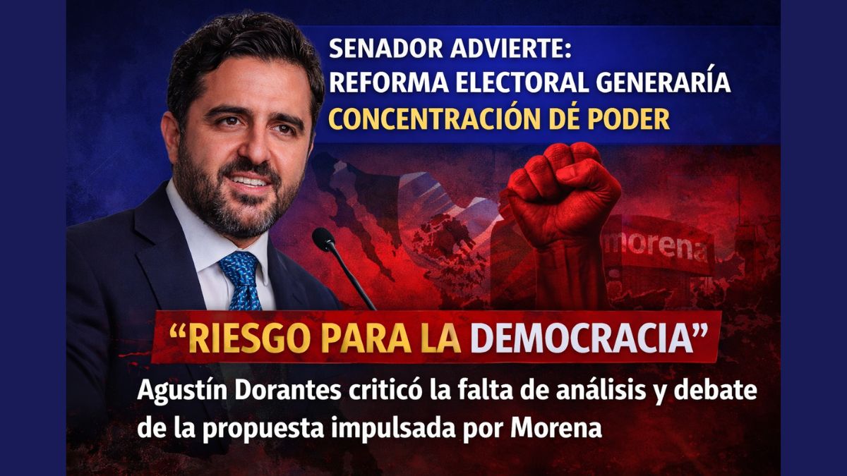 Senador advierte concentración de poder por reforma electoral impulsada por Morena