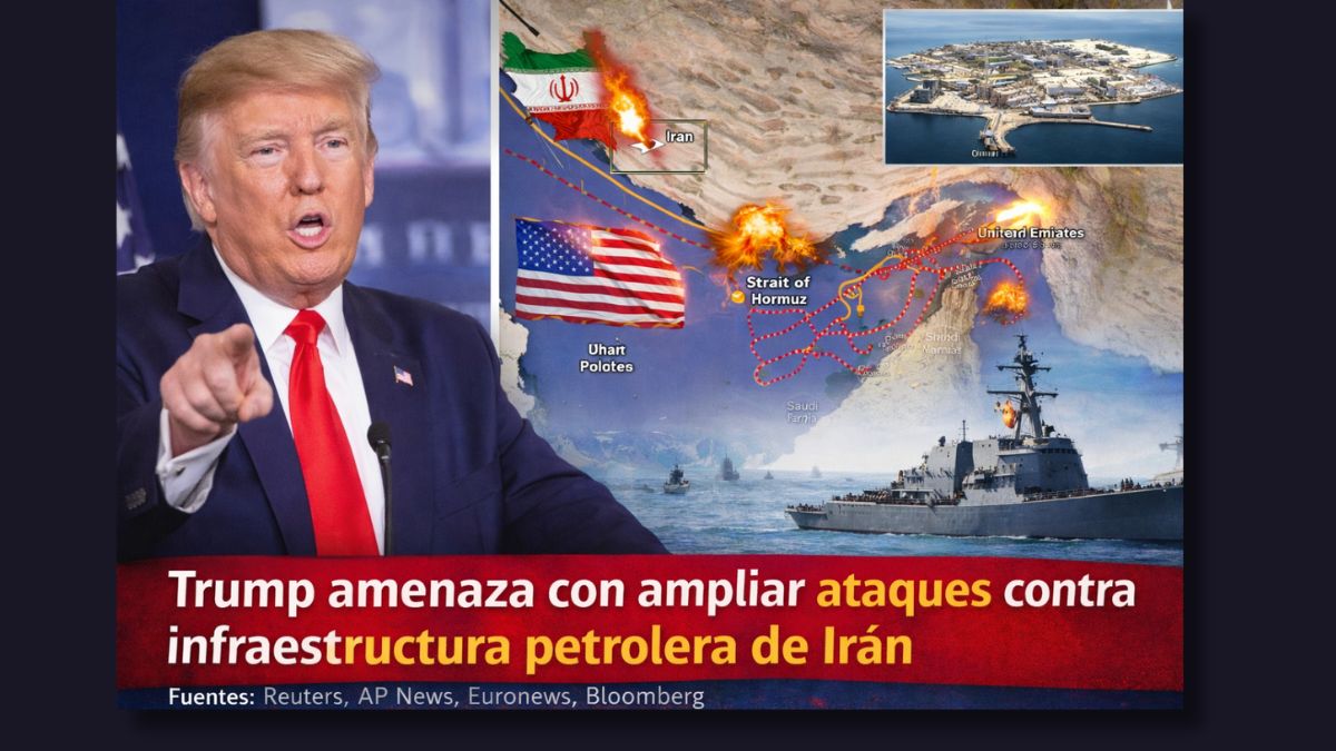 Trump amenaza con atacar infraestructura petrolera de Irán si continúa el bloqueo en el Golfo Pérsico