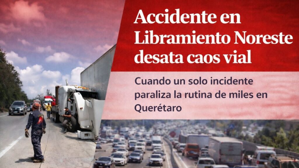 Accidente en Libramiento Noreste desata caos vial