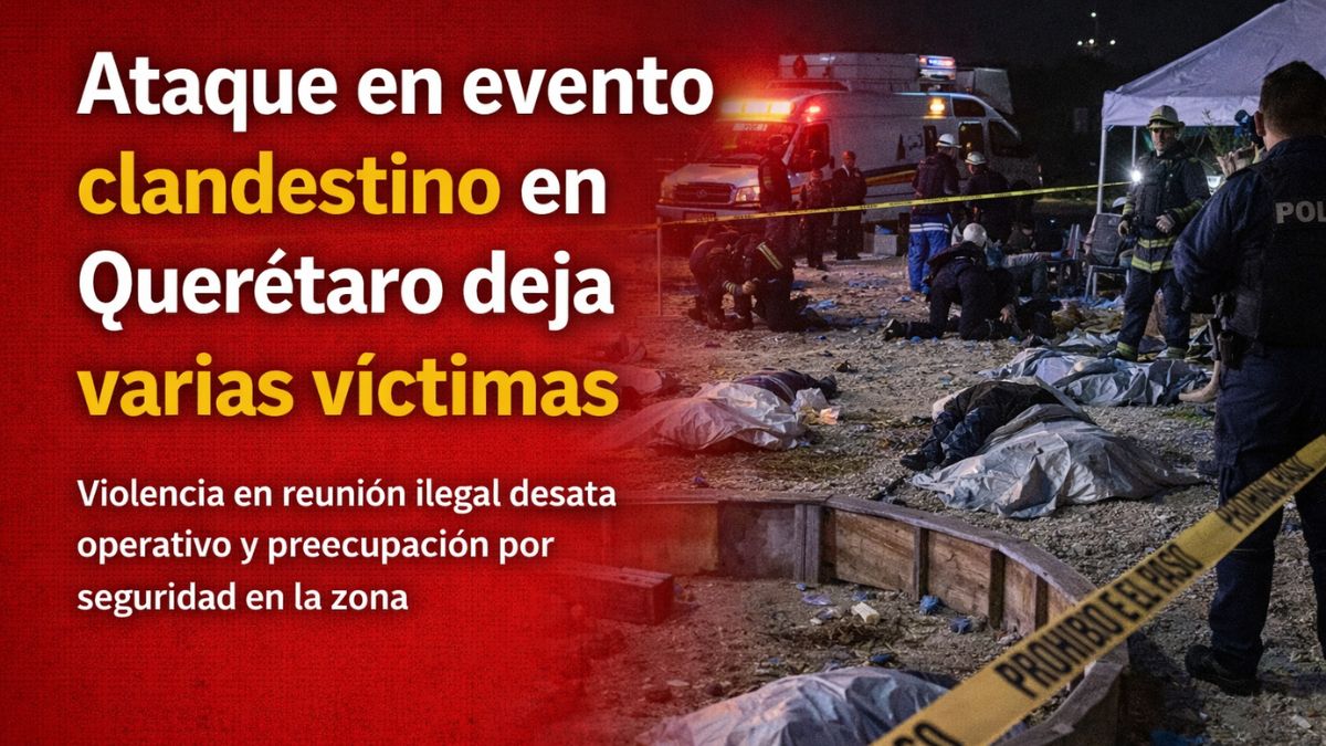 Ataque en evento clandestino en Querétaro deja varias víctimas