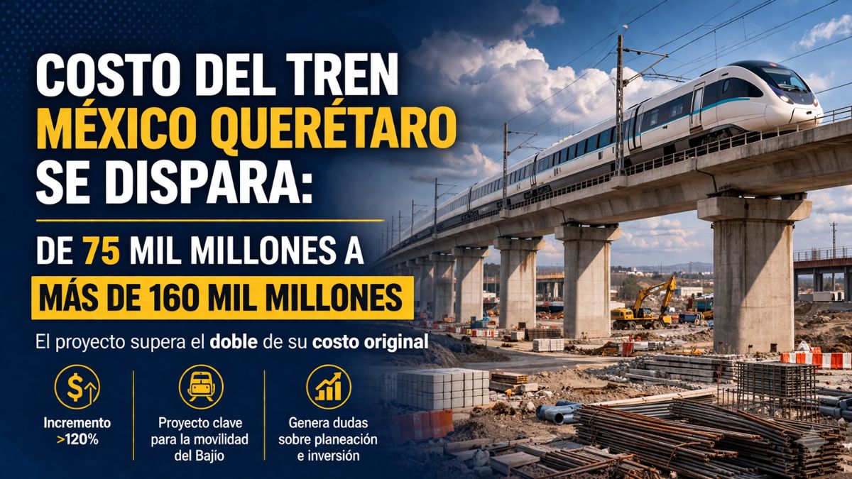 Costo del Tren México Querétaro se dispara y supera lo proyectado