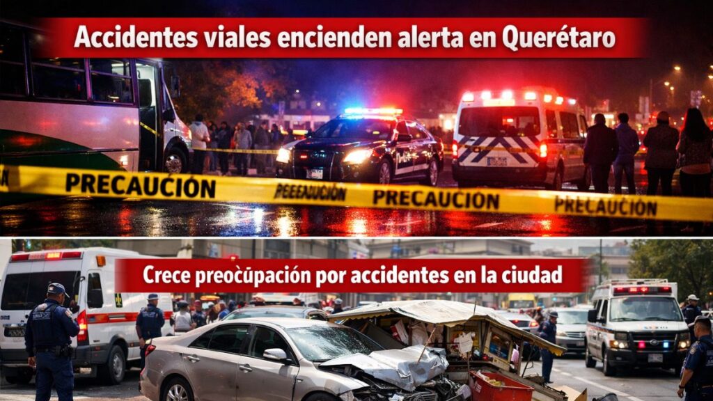 Querétaro registra accidentes viales y hechos urbanos que encienden alertas
