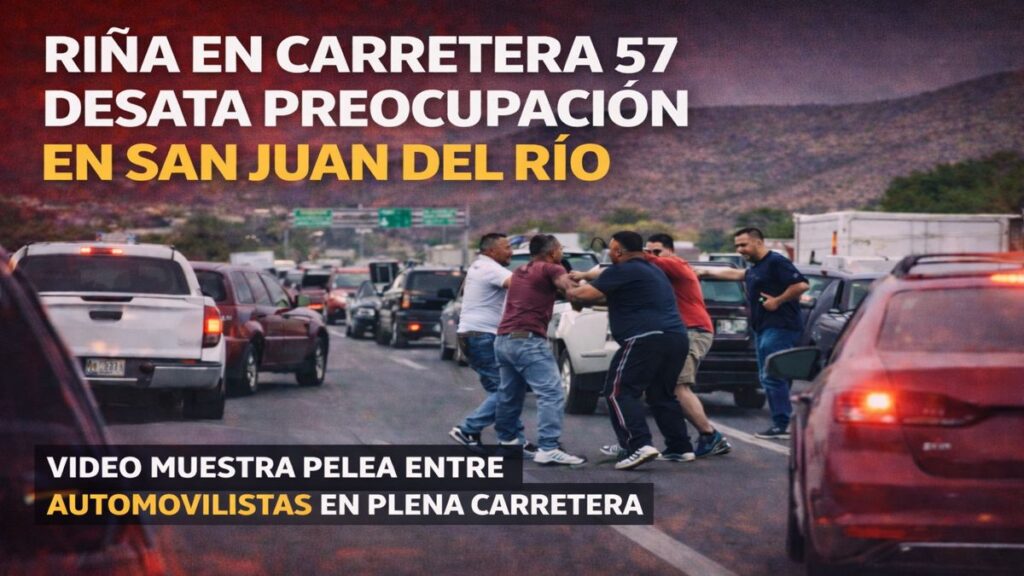 Riña en carretera 57 desata preocupación en San Juan del Río