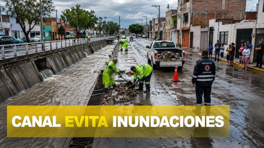Canal pluvial evita inundaciones en Villas de Santiago