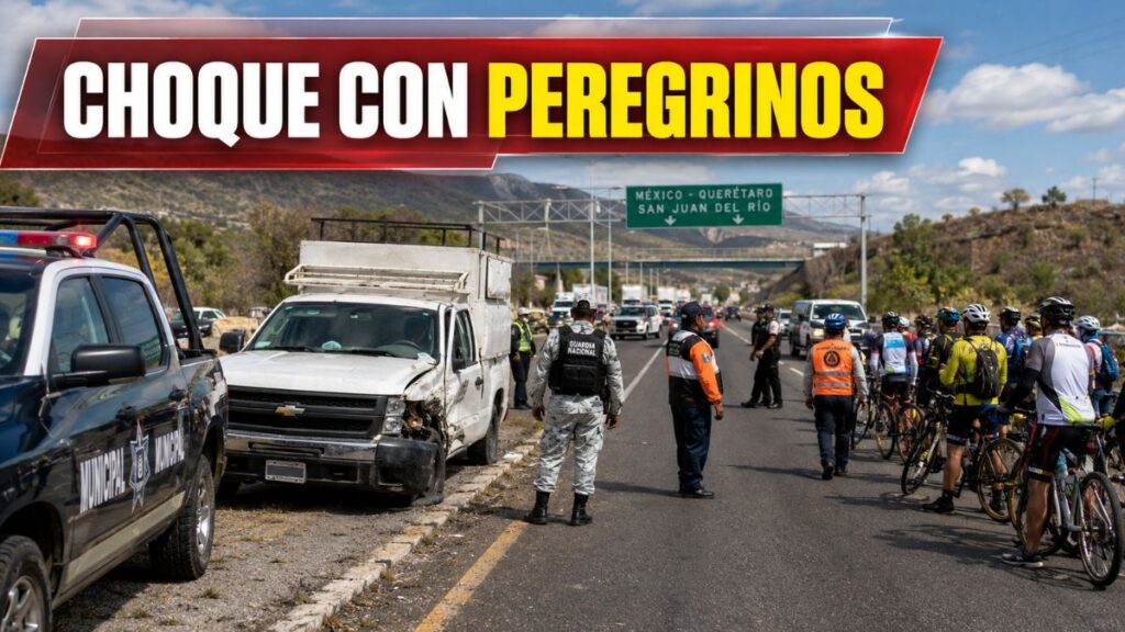 Patrulla choca contra apoyo a peregrinos en la México Querétaro