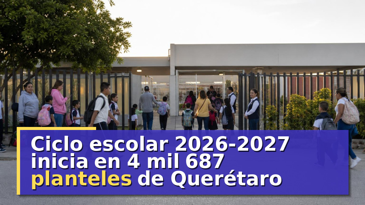 Ciclo escolar 2026-2027 inicia en 4 mil 687 planteles de Querétaro