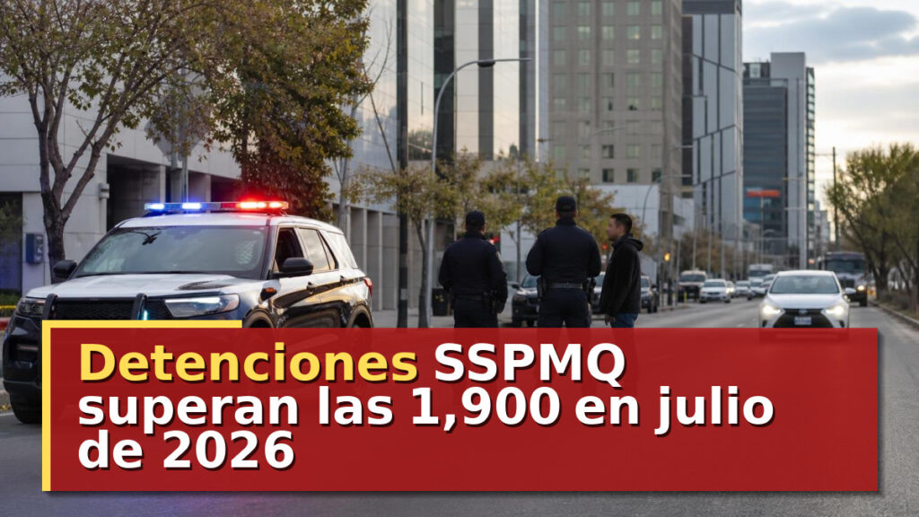 Detenciones SSPMQ superan las 1,900 en julio de 2026