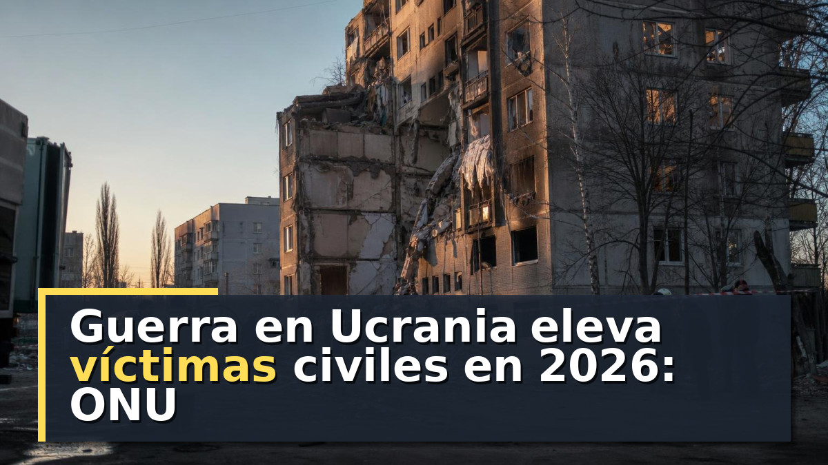 Guerra en Ucrania eleva víctimas civiles en 2026: ONU