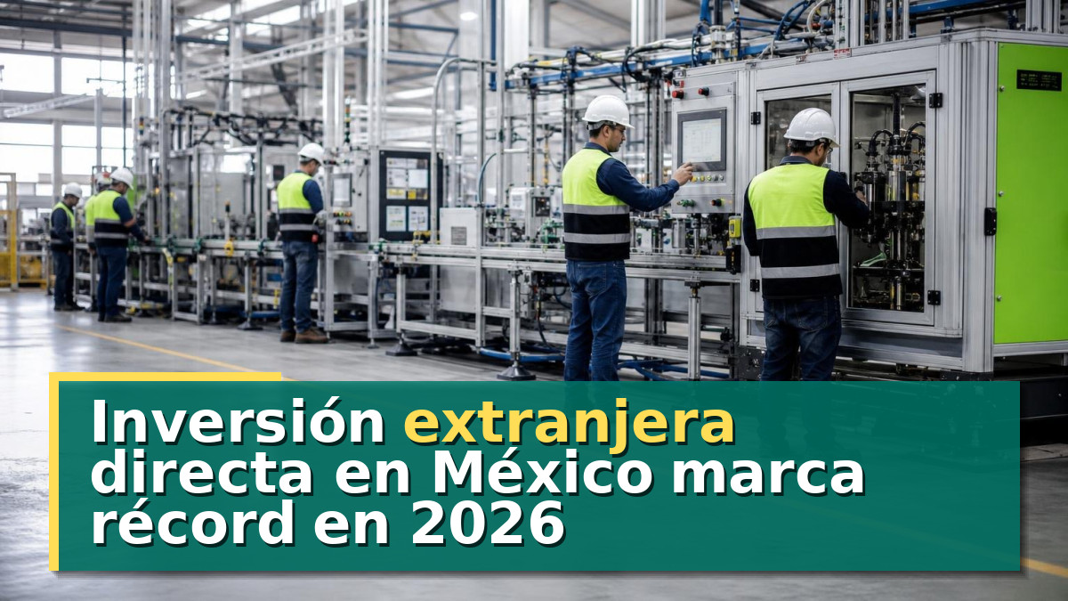 Inversión extranjera directa en México marca récord en 2026