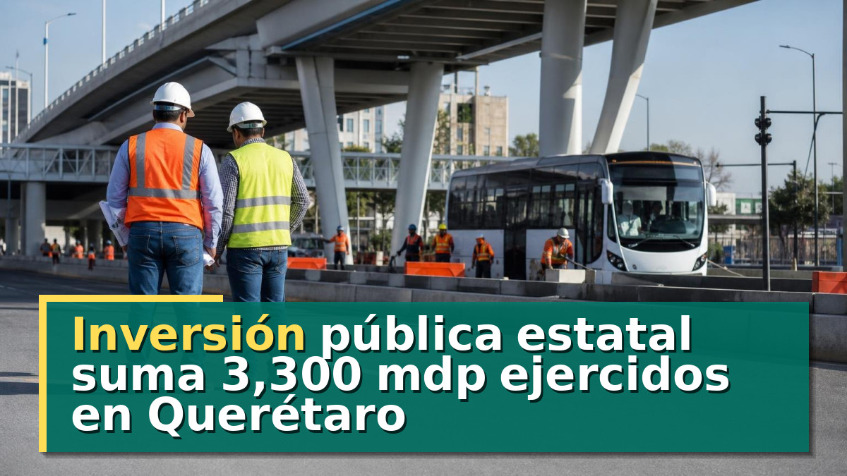 Inversión pública estatal suma 3,300 mdp ejercidos en Querétaro