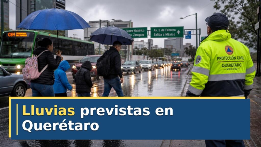 Lluvias previstas en Querétaro