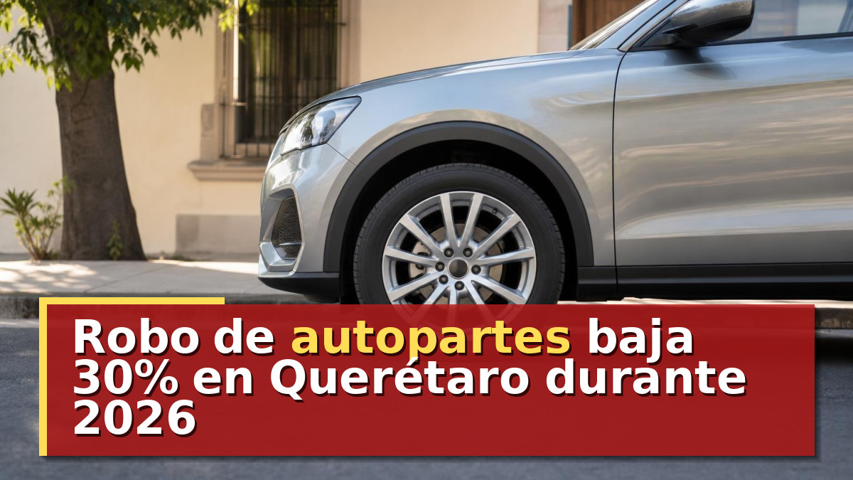 Robo de autopartes baja 30% en Querétaro durante 2026