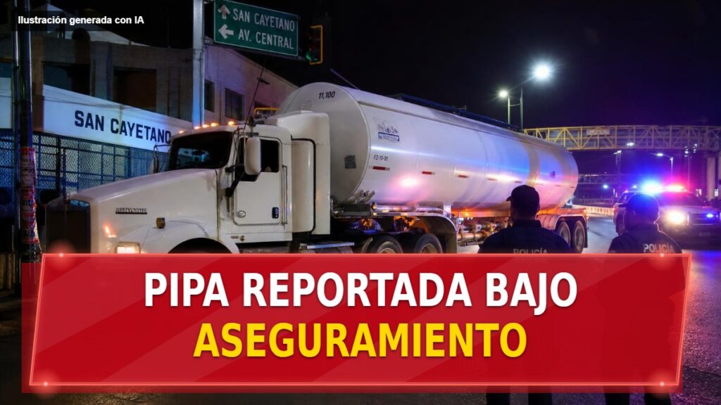 Pipa reportada bajo aseguramiento
